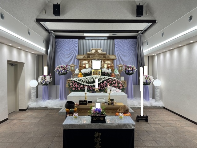 思い出の里会館にて告別式（一日葬）