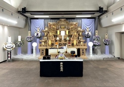思い出の里会館にて告別式（一日葬）