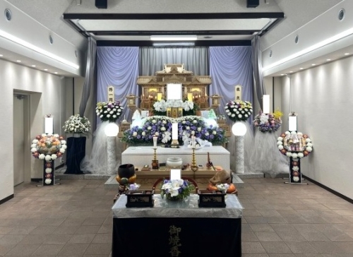 思い出の里会館にて告別式（一日葬）